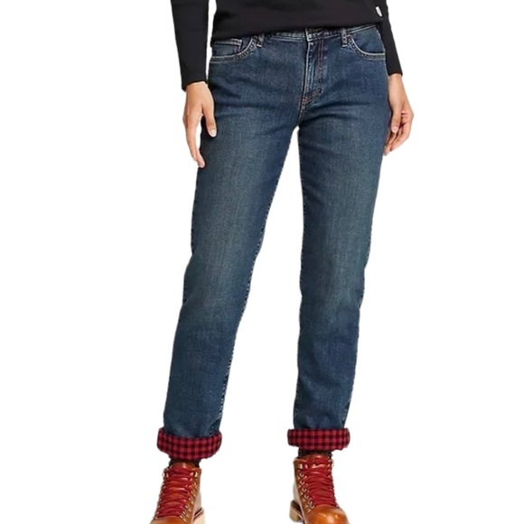 Eddie Bauer Jeans Eddie Bauer Flannel Lined Boyfriend Jeans Poshmark